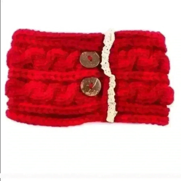 ❤️ Red Sweater Knit Headband - Picture 1 of 3